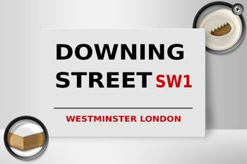 Panneau en bois Londres 30x20cm Westminster Downing Street SW1 2