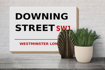 Panneau en bois Londres 30x20cm Westminster Downing Street SW1 3