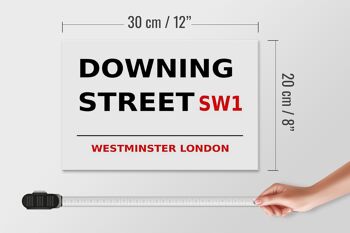 Panneau en bois Londres 30x20cm Westminster Downing Street SW1 4