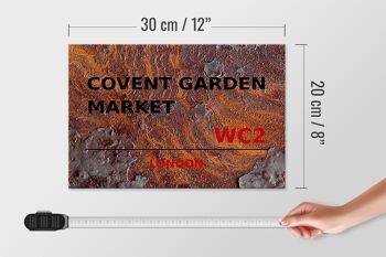 Panneau en bois Londres 30x20cm Covent Garden Market WC2 Rouille 4