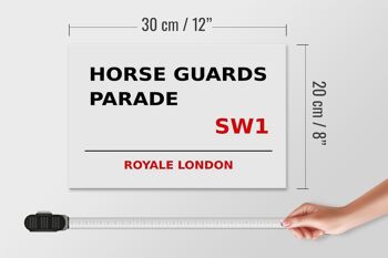 Panneau en bois Londres 30x20cm Royale Horse Guards Parade SW1 4