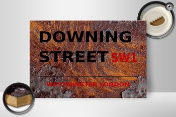 Panneau en bois Londres 30x20cm Westminster Downing Street SW1 rouille 2