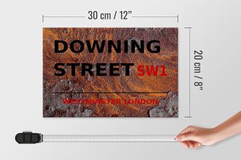 Panneau en bois Londres 30x20cm Westminster Downing Street SW1 rouille 4