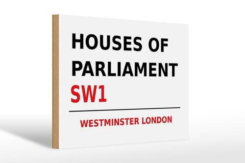 Holzschild London 30x20cm Houses of Parliament SW1