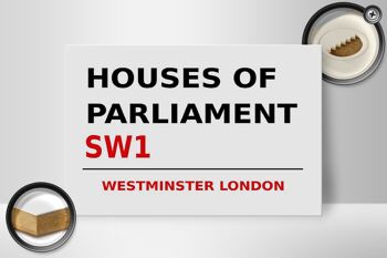 Panneau en bois Londres 30x20cm Maisons du Parlement SW1 2