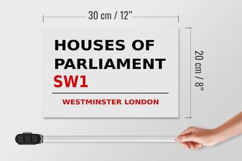 Panneau en bois Londres 30x20cm Maisons du Parlement SW1 4