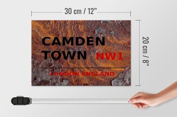 Panneau en bois Londres 30x20cm Angleterre Camden Town NW1 Rouille 4