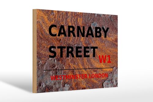 Holzschild London 30x20cm Westminster Carnaby Street W1