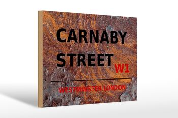 Panneau en bois Londres 30x20cm Westminster Carnaby Street W1 1