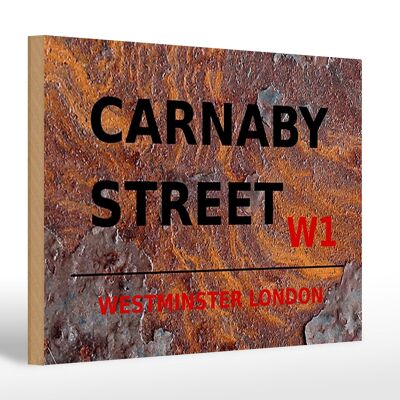 Cartello in legno Londra 30x20 cm Westminster Carnaby Street W1
