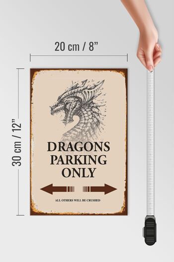 Panneau en bois indiquant 20x30cm Parking Dragons uniquement 4