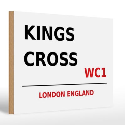 Holzschild London 30x20cm England Kings Cross WC1