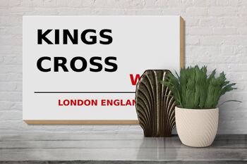 Panneau en bois Londres 30x20cm Angleterre Kings Cross WC1 3