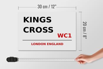 Panneau en bois Londres 30x20cm Angleterre Kings Cross WC1 4