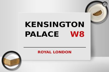 Panneau en bois Londres 30x20cm Royal Kensington Palace W8 2