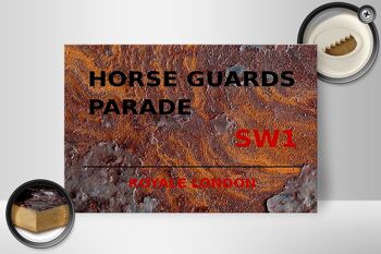 Panneau en bois Londres 30x20cm Royale Horse Guards Parade SW1 rouille 2