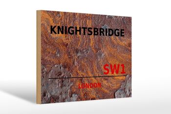 Panneau en bois Londres 30x20cm Knightsbridge SW1 Rouille 1