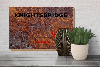 Panneau en bois Londres 30x20cm Knightsbridge SW1 Rouille 3