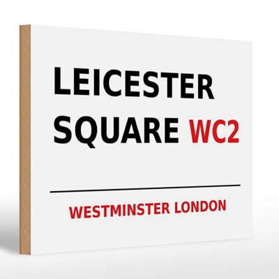 Cartello in legno Londra 30x20 cm Westminster Leicester Square WC2