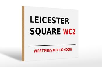 Panneau en bois Londres 30x20cm Westminster Leicester Square WC2 1
