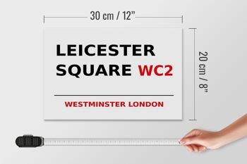 Panneau en bois Londres 30x20cm Westminster Leicester Square WC2 4