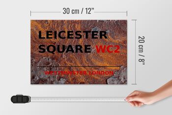 Panneau en bois Londres 30x20cm Westminster Leicester Square WC2 rouille 4