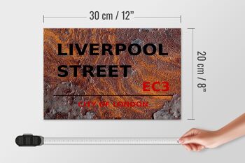 Panneau en bois Londres 30x20cm City Liverpool Street EC3 Rouille 4