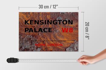 Panneau en bois Londres 30x20cm Royal Kensington Palace W8 Rouille 4