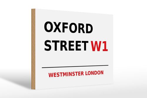 Holzschild London 30x20cm Westminster Oxford Street W1