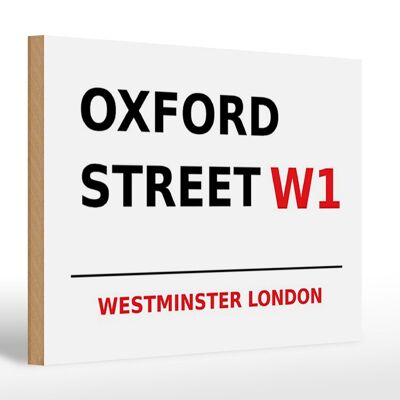 Cartello in legno Londra 30x20 cm Westminster Oxford Street W1