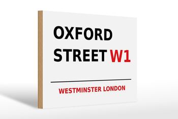 Panneau en bois Londres 30x20cm Westminster Oxford Street W1 1