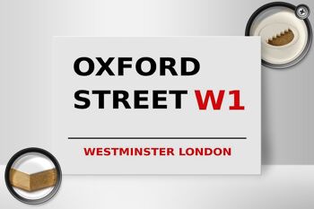Panneau en bois Londres 30x20cm Westminster Oxford Street W1 2