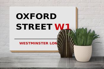 Panneau en bois Londres 30x20cm Westminster Oxford Street W1 3