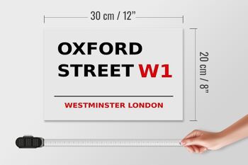 Panneau en bois Londres 30x20cm Westminster Oxford Street W1 4
