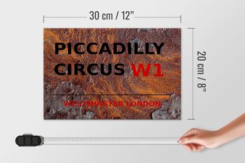 Panneau en bois Londres 30x20cm Westminster Piccadilly Circus W1 rouille 4