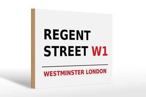 Holzschild London 30x20cm Westminster Regent Street W1