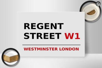 Panneau en bois Londres 30x20cm Westminster Regent Street W1 2