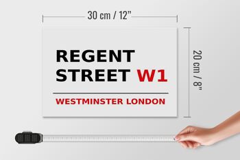 Panneau en bois Londres 30x20cm Westminster Regent Street W1 4