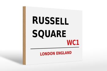 Panneau en bois Londres 30x20cm Angleterre Russell Square WC1 1
