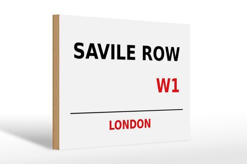 Holzschild London 30x20cm Savile Row W1 Geschenk