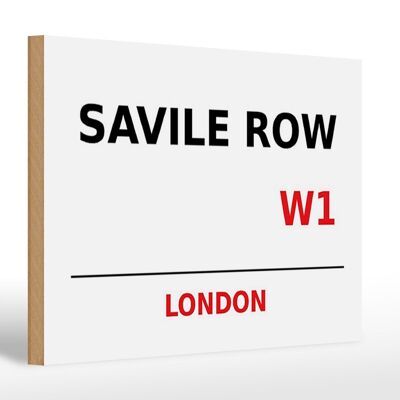 Wooden sign London 30x20cm Savile Row W1 gift