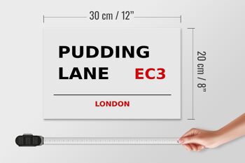 Panneau en bois Londres 30x20cm Pudding Lane EC3 décoration murale 4