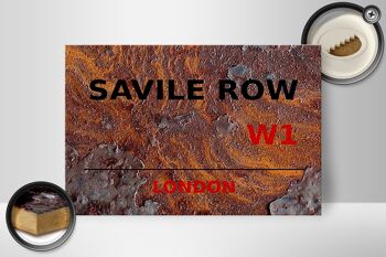 Panneau en bois Londres 30x20cm Savile Row W1 cadeau rouille 2