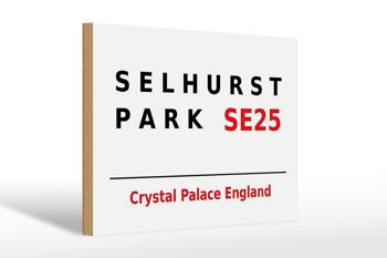 Panneau en bois Londres 30x20cm Angleterre Selhurst Park SE25 1