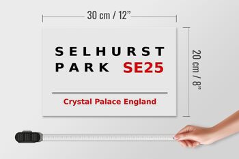 Panneau en bois Londres 30x20cm Angleterre Selhurst Park SE25 4