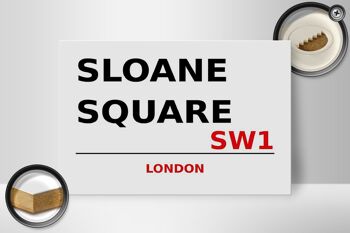 Panneau en bois Londres 30x20cm Sloane Square SW1 2