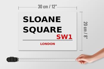 Panneau en bois Londres 30x20cm Sloane Square SW1 4