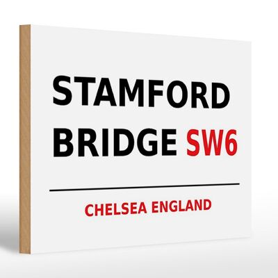 Cartel de madera Londres 30x20cm Inglaterra Stamford Bridge SW6