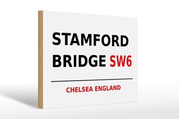 Panneau en bois Londres 30x20cm Angleterre Stamford Bridge SW6 1