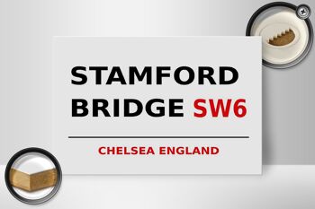 Panneau en bois Londres 30x20cm Angleterre Stamford Bridge SW6 2